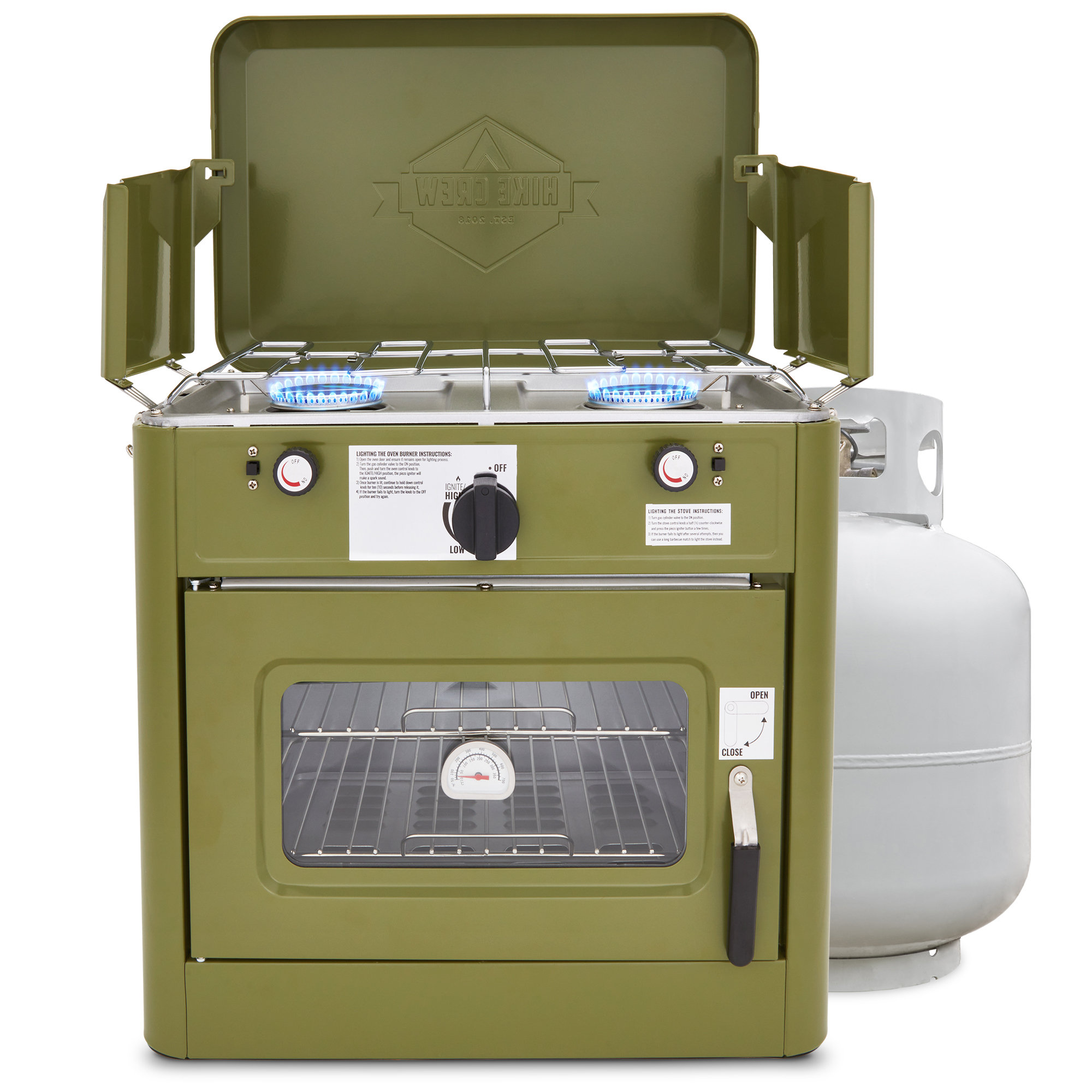 Hike Crew Outdoor Gas Camping Oven W/carry Bag 2in1 Portable Propanepowered Stovetop & Oven